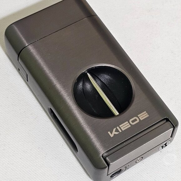 Wudytim Cigar Humidor Spanish Cedar Digital Hygrometer Box Glossy Torch Lighter - Picture 8 of 12